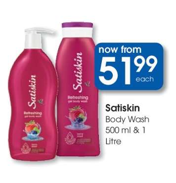 Satiskin Body Wash 500 ml & 1 Litre
