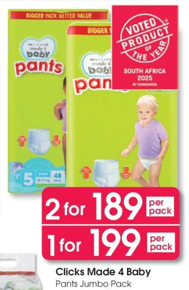 Clicks Made 4 Baby Pants Jumbo Pack