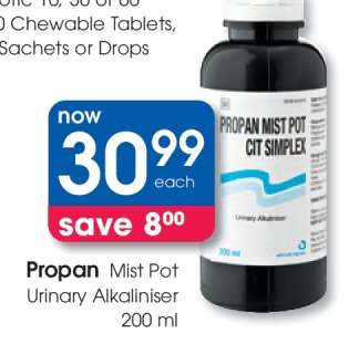Propan Mist Pot Urinary Alkaliniser 200 ml
