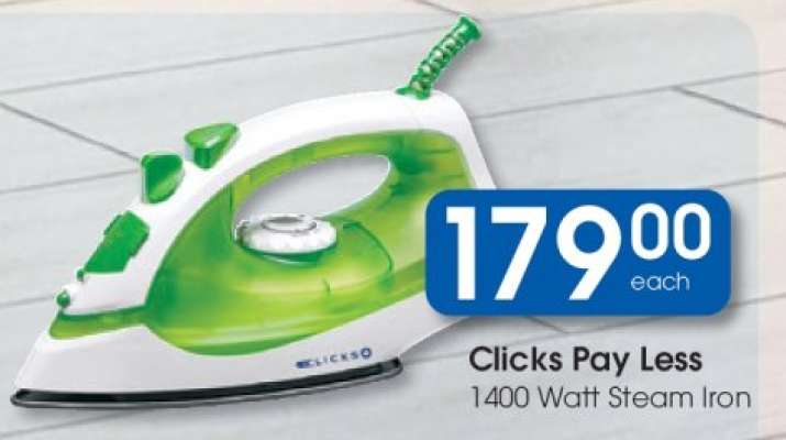 Clicks Pay Less 1400 Watt Steam Iron