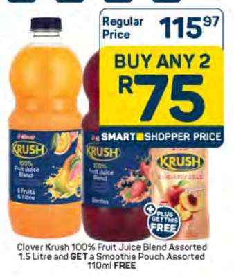 Clover Krush 100% Fruit Juice Blend Assorted