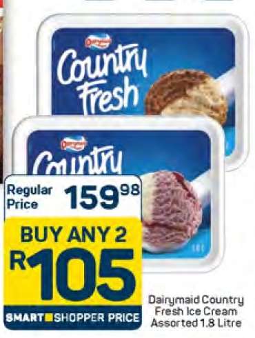Dairymaid Country Fresh Ice Cream Assorted 1.8 Litre