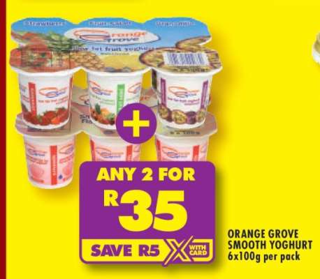 ORANGE GROVE SMOOTH YOGHURT 6x100g per pack