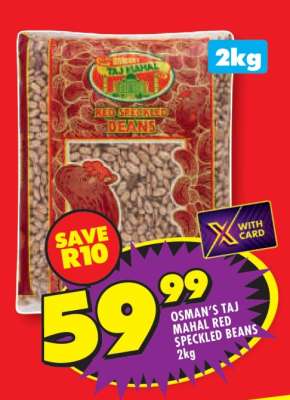 OSMAN'S TAJ MAHAL RED SPECKLED BEANS 2kg
