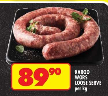 KAROO WORS LOOSE SERVE per kg