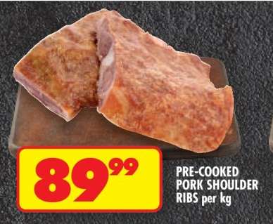 PRE-COOKED PORK SHOULDER RIBS per kg