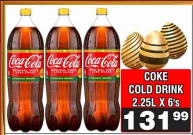 COKE COLD DRINK 2.25L X 6's