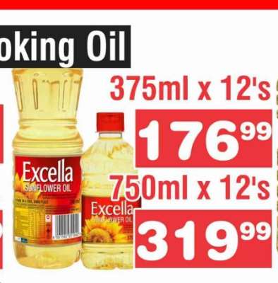 Excella Sunflower Oil 750ml x 12's
