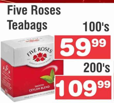 FIVE ROSES TEABAGS 100's