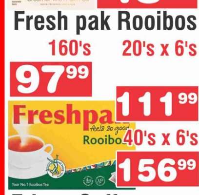 Fresh pak Rooibos 160's