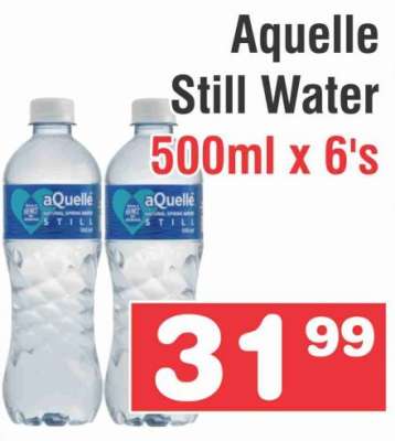 AQUELLE STILL WATER 500ML X 6's