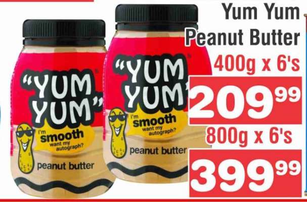 Yum Yum Peanut Butter 400g x 6's