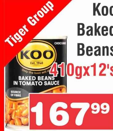 Koo Baked Beans 410gx12's