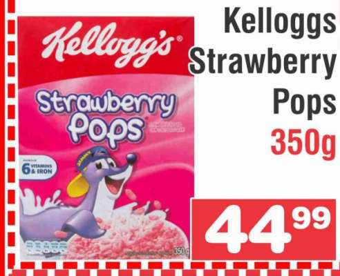 Kelloggs Strawberry Pops 350g