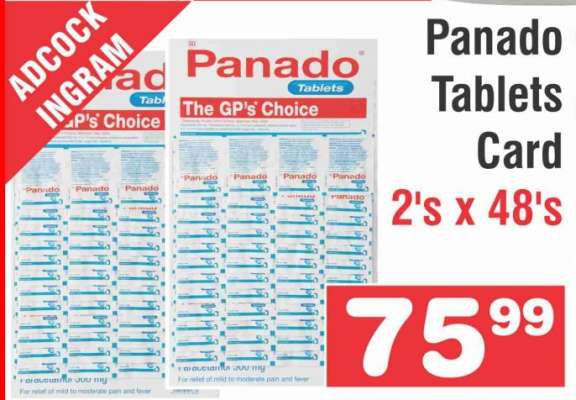 PANADO TABLETS CARD 2's X 48's