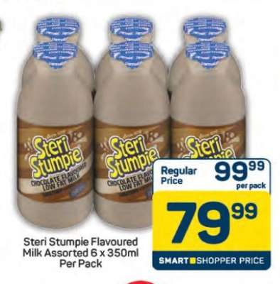 Steri Stumpie Flavoured Milk Assorted 6 x 350ml Per Pack