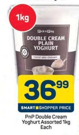 PnP Double Cream Yoghurt Assorted 1kg