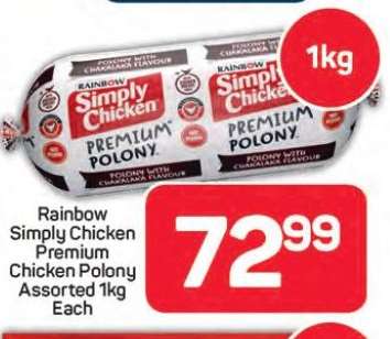 Rainbow Simply Chicken Premium Chicken Polony