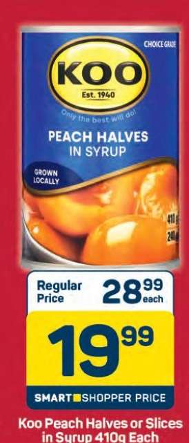 Koo Peach Halves or Slices in Syrup 410g