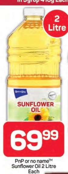 PnP or no name Sunflower Oil 2 Litre