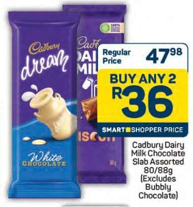 Cadbury Dairy Milk Chocolate Slab Assorted 80/88g