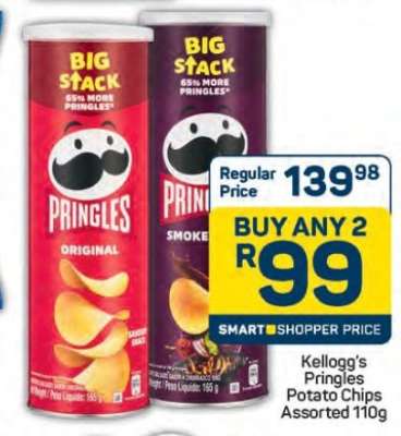 Kellogg's Pringles Potato Chips Assorted 110g