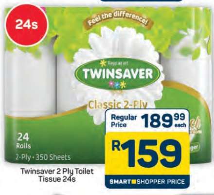Twinsaver 2 Ply Toilet Tissue 24s
