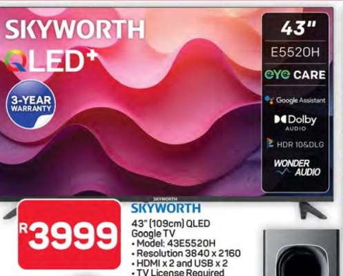 SKYWORTH 43" QLED Google TV