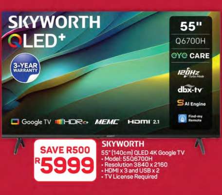 SKYWORTH QLED+ 55" TV
