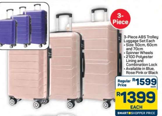 3-Piece ABS Trolley Luggage Set