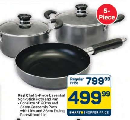 Real Chef 5-Piece Essential Non-Stick Pots and Pan
