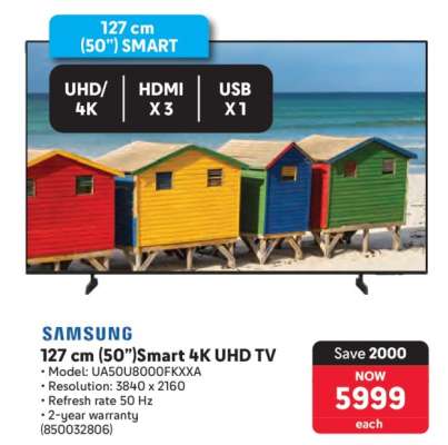 SAMSUNG 127 cm (50”) Smart 4K UHD TV