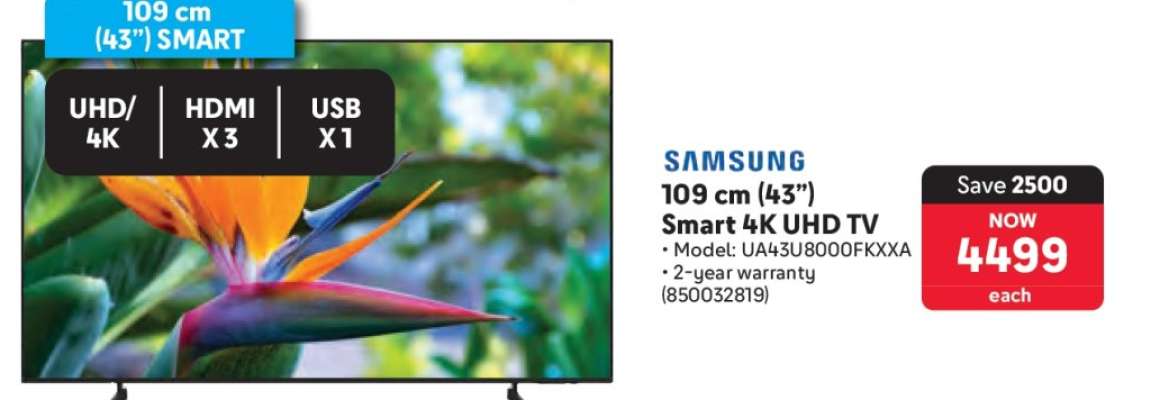 SAMSUNG 109 cm (43") Smart 4K UHD TV
