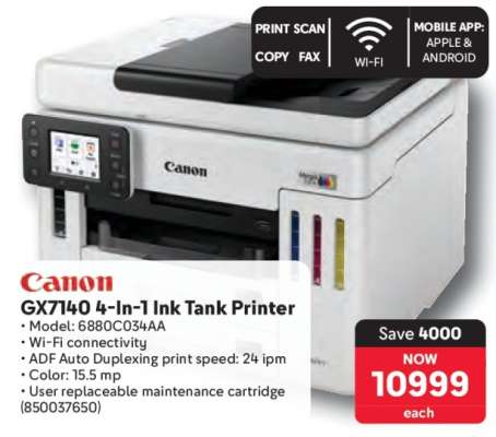 Canon GX7140 4-in-1 Ink Tank Printer