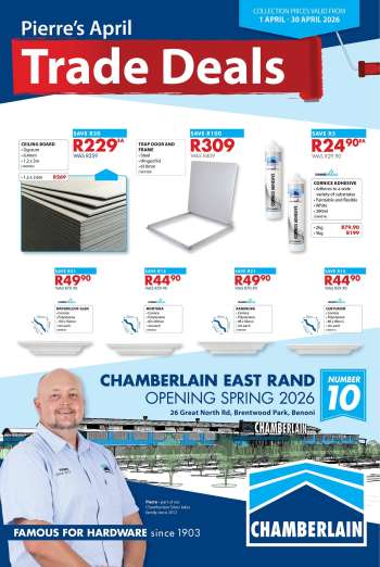 Chamberlain catalogue  - 01/04/2026 - 30/04/2026.