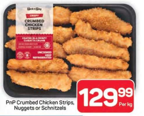 PnP Crumbed Chicken Strips, Nuggets or Schnitzels