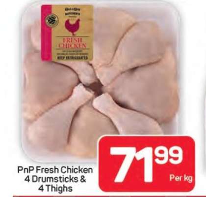 PnP Fresh Chicken 4 Drumsticks & 4 Thighs