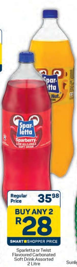 Sparletta or Twist Flavoured Carbonated Soft Drink Assorted