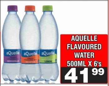 AQUELLE FLAVOURED WATER 500ML X 6's