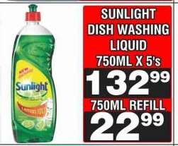 SUNLIGHT DISH WASHING LIQUID 750ML REFILL