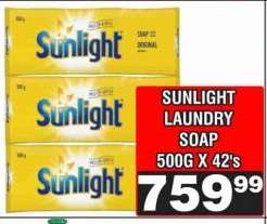 SUNLIGHT LAUNDRY SOAP 500G X 42's