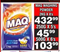 MAQ WASHING POWDER 2KG X 8's