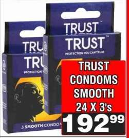 TRUST CONDOMS SMOOTH 24 X 3's