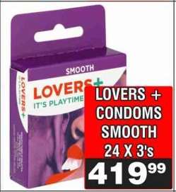 LOVERS + CONDOMS SMOOTH 24 X 3's