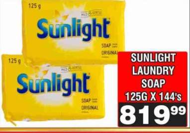 SUNLIGHT LAUNDRY SOAP 125G X 144's