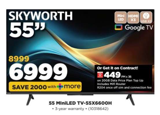 SKYWORTH 55" MiniLED TV-55X6600H