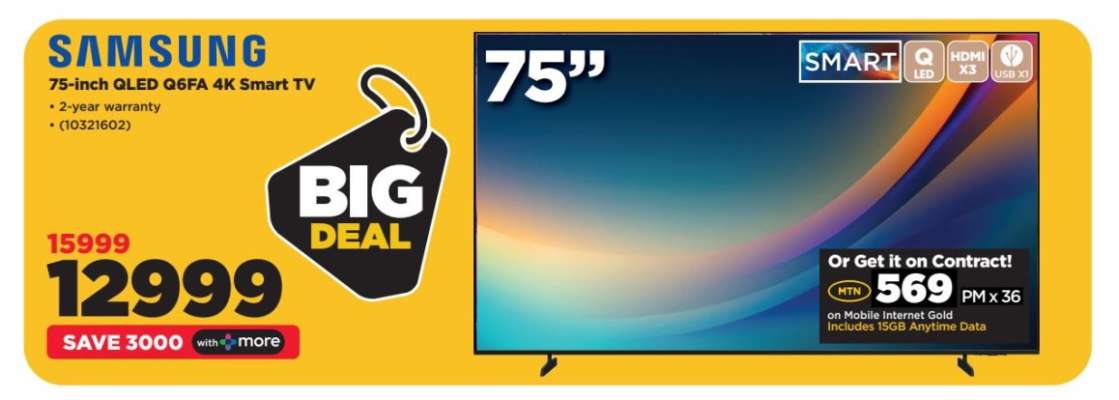 Samsung 75-inch QLED Q65A 4K Smart TV
