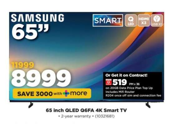 Samsung 65 inch QLED Q6FA 4K Smart TV