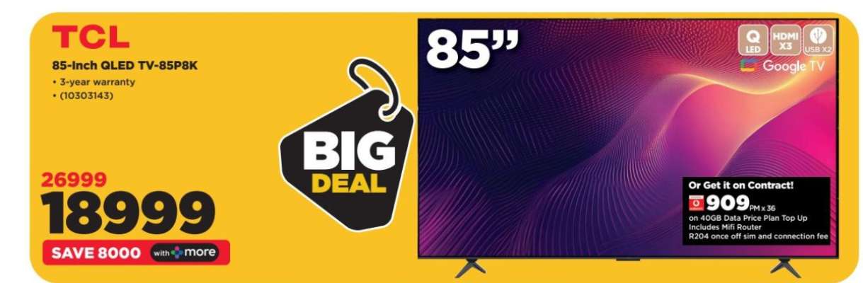 TCL 85-Inch QLED TV-85PBK