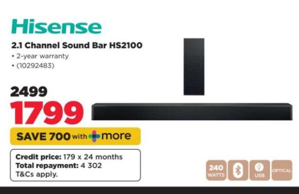 Hisense 2.1 Channel Sound Bar HS2100